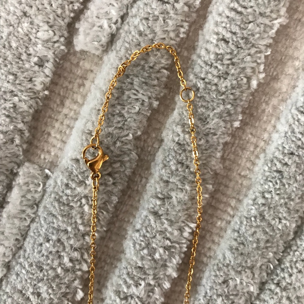 “M” Initial Gold Necklace - Picture 4 of 4
